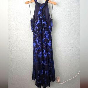 Parker Blue and Black Floral Dress
